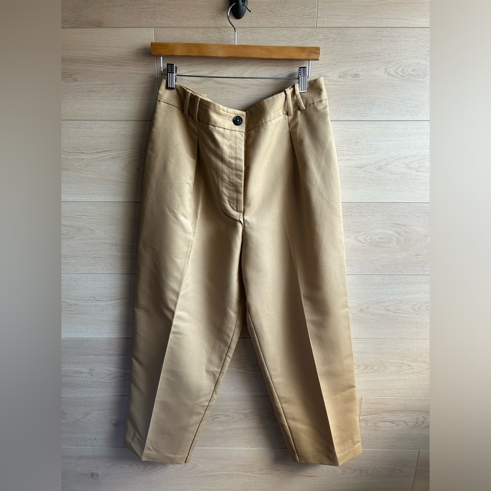Zara Beige High Waisted Women’s Trousers Size Large - Picture 3 of 7